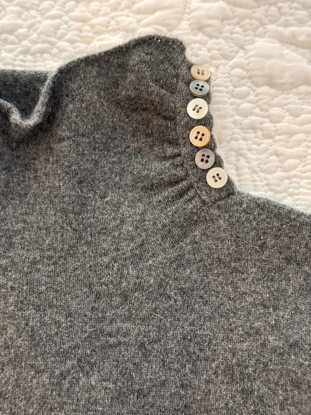Brunello Cucinelli 100% Cashmere Grey T-neck Sweater